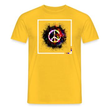 Harmonie Paix Hippie Paix Liberté Amour - T-shirt homme - jaune - Devant - AI Model Male 178 dark (178cm)