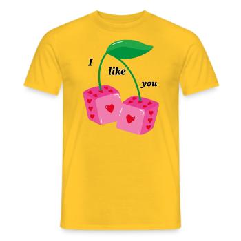 I like you. - Männer T-Shirt - Gelb - Vorne - AI Model Male 178 dark (178cm)