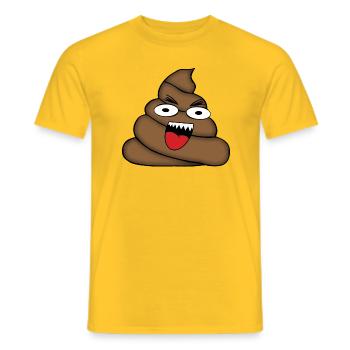 CRAZY POOP - Men's T-Shirt - yellow - Front - AI Model Male 178 dark (178cm)