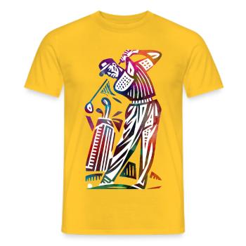Abstraction colorée du golfeur - T-shirt homme - jaune - Devant - AI Model Male 178 dark (178cm)