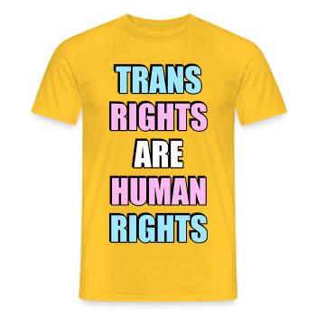 Trans-Rechte sind Menschenrechte - Männer T-Shirt - Gelb - Vorne - AI Model Male 178 dark (178cm)