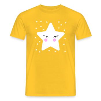Étoiles endormi enfants fond étoiles - T-shirt homme - jaune - Devant - AI Model Male 178 dark (178cm)
