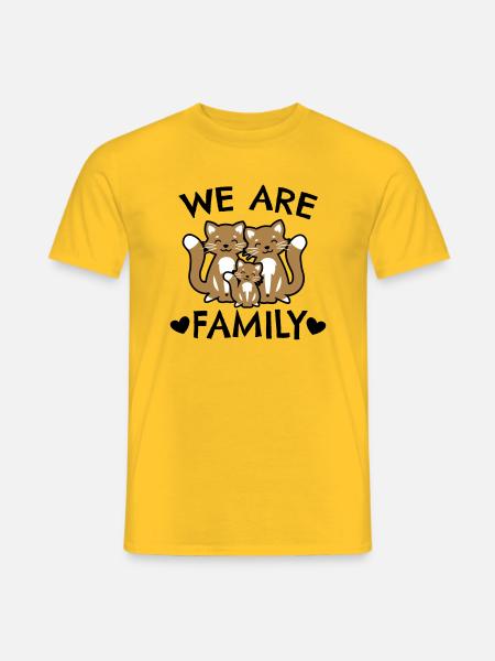 Nous sommes une famille - famille de chats - T-shirt homme - jaune