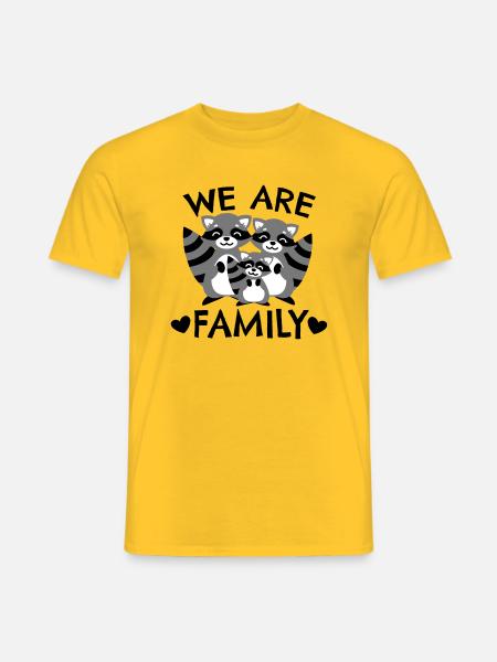 Raccoon family We are family - Idée cadeau Racoon - T-shirt homme - jaune
