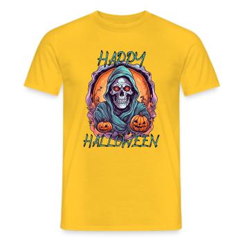 Happy Halloween - Männer T-Shirt - Gelb - Vorne - AI Model Male 178 dark (178cm)