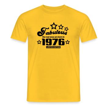 fabulous the real ones are born in 1976 - T-shirt homme - jaune - Devant - AI Model Male 178 dark (178cm)