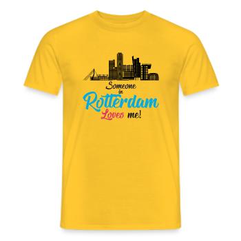 Rotterdam - Pays-Bas - Pays-Bas - Randstad - T-shirt homme - jaune - Devant - AI Model Male 178 dark (178cm)
