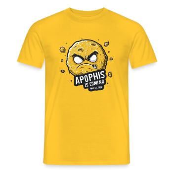 Apophis 13.04.2029 / Interstellares Objekt 99942 - Männer T-Shirt - Gelb - Vorne - AI Model Male 178 dark (178cm)