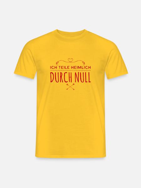 ich teile heimlich durch Null - Männer T-Shirt - Gelb