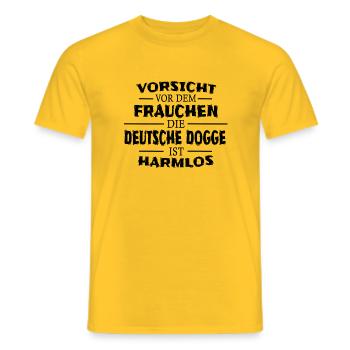 Deutsche Dogge Hunde Shirt Geschenk - Männer T-Shirt - Gelb - Vorne - AI Model Male 178 dark (178cm)