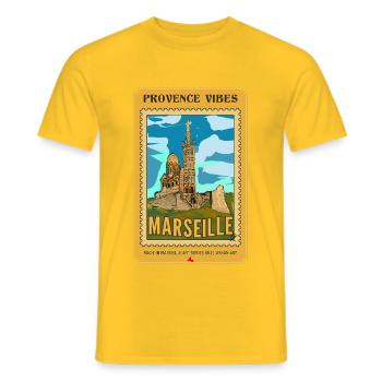 NDG Marseille Neo-Retro Poster - Vintage Kunst - Männer T-Shirt - Gelb - Vorne - AI Model Male 178 dark (178cm)