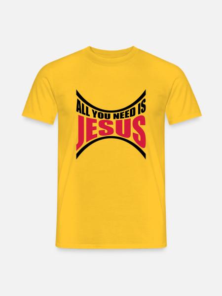 Need Jesus Gebogen - Männer T-Shirt - Gelb