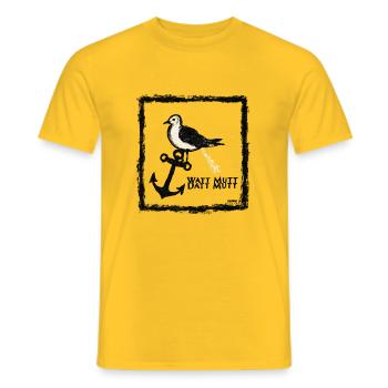 Sei eine Möwe, Scheiss drauf - Männer T-Shirt - Gelb - Vorne - AI Model Male 178 dark (178cm)