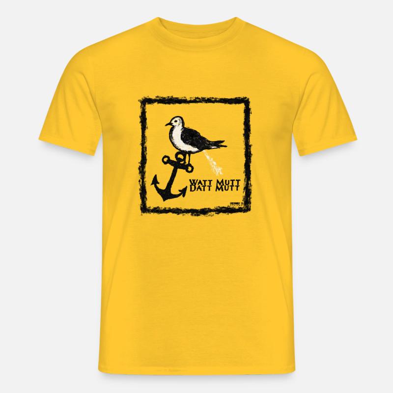 Sei eine Möwe, Scheiss drauf - Männer T-Shirt - Gelb