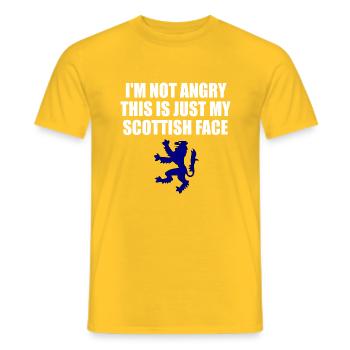 scottish - Men's T-Shirt - yellow - Front - AI Model Male 178 dark (178cm)