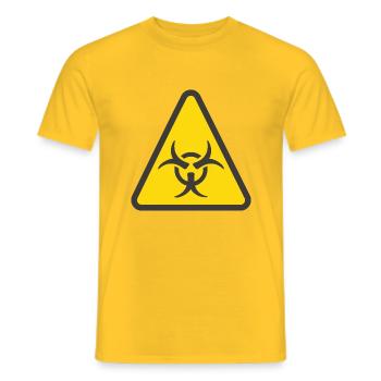 Étiquette de mise en garde jaune danger biologique - T-shirt homme - jaune - Devant - AI Model Male 178 dark (178cm)