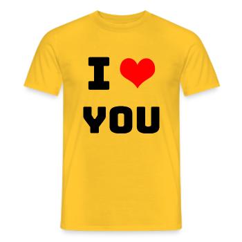 i love you - Men's T-Shirt - yellow - Front - AI Model Male 178 dark (178cm)