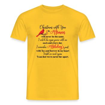 Noël avec toi au Ciel Cardinal - T-shirt homme - jaune - Devant - AI Model Male 178 dark (178cm)