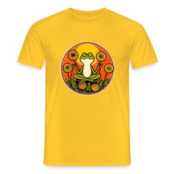 Zen-Frosch - Männer T-Shirt - Gelb - Vorne - AI Model Male 178 dark (178cm)