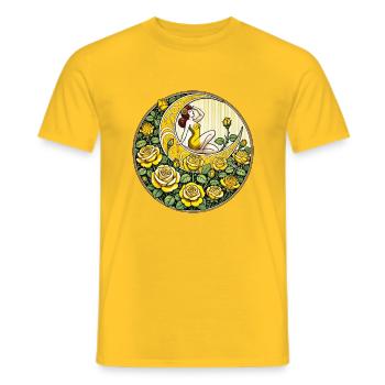 Pin-up Roses Jaunes - T-shirt homme - jaune - Devant - AI Model Male 178 dark (178cm)