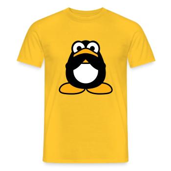 Penguin Nothing Talking Silent Hands Covering Mouth - Men's T-Shirt - yellow - Front - AI Model Male 178 dark (178cm)