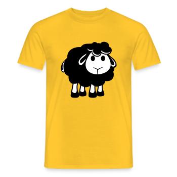 mouton noir petit mignon mignon agneau cool bande dessinée - T-shirt homme - jaune - Devant - AI Model Male 178 dark (178cm)