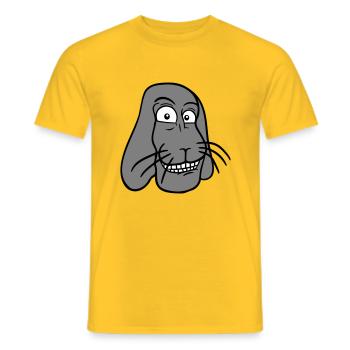 Lapin Lapin Drôle Visage Grimace Sourire - T-shirt homme - jaune - Devant - AI Model Male 178 dark (178cm)