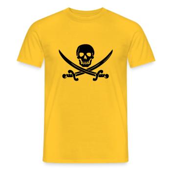 Skull - Men's T-Shirt - yellow - Front - AI Model Male 178 dark (178cm)