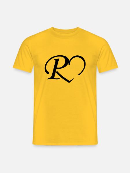Herz Buchstabe P - Männer T-Shirt - Gelb