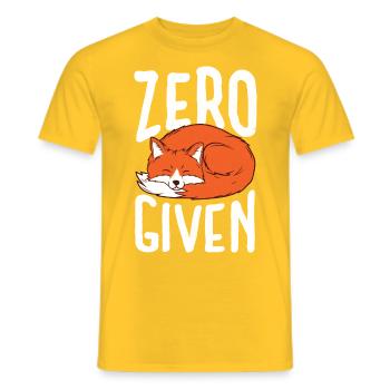 Zero Fox Given - Fuchs Füchsin Wortspiel Motto - Männer T-Shirt - Gelb - Vorne - AI Model Male 178 dark (178cm)
