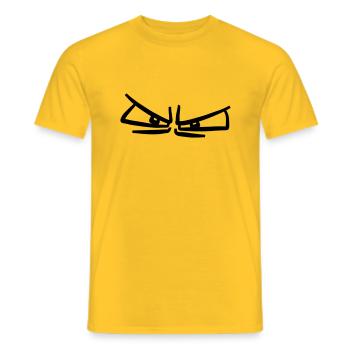 Cool evil angry eyes - Men's T-Shirt - yellow - Front - AI Model Male 178 dark (178cm)