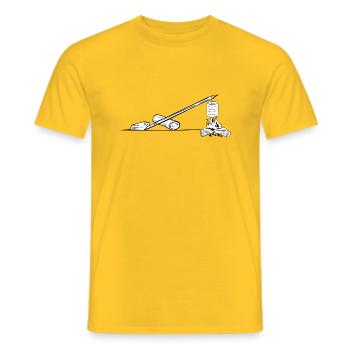 camping camper pathfinder tent teepee kochen80 - Men's T-Shirt - yellow - Front - AI Model Male 178 dark (178cm)