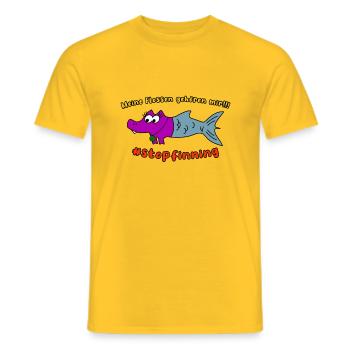 Meine Flossen gehören mir! Stop finning !!! - Männer T-Shirt - Gelb - Vorne - AI Model Male 178 dark (178cm)