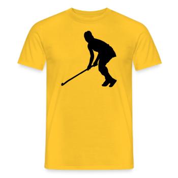 feldhockey spielerin silhouette - Männer T-Shirt - Gelb - Vorne - AI Model Male 178 dark (178cm)