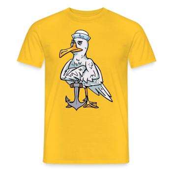 Sailor Seagull Anchor Sailor Ahoy Bird Maritime - Men's T-Shirt - yellow - Front - AI Model Male 178 dark (178cm)