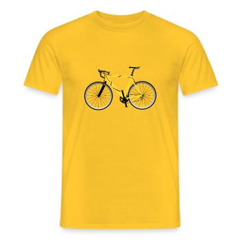 bicycle mountain bike cyclist mountainbike fahrrad - Männer T-Shirt - Gelb - Vorne - AI Model Male 178 dark (178cm)