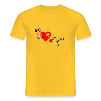 Moi vous aime - T-shirt homme - jaune - Devant - AI Model Male 178 dark (178cm)