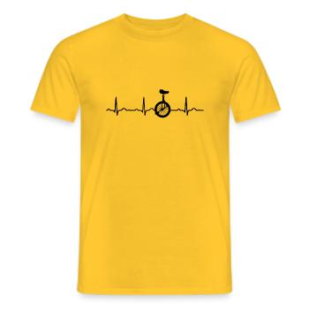 GIFT - EKG HEARTSCHLAG MOUNTAINBIKE EINRAD - Men's T-Shirt - yellow - Front - AI Model Male 178 dark (178cm)
