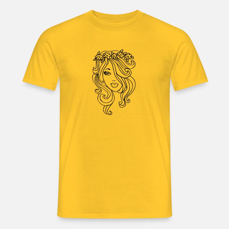 Blumendame - Männer T-Shirt - Gelb
