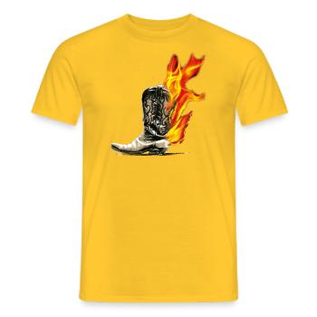 kl_linedance35c - Männer T-Shirt - Gelb - Vorne - AI Model Male 178 dark (178cm)