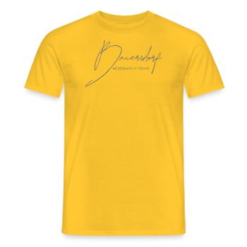 Signatur Baiersdorf mit Koordinaten - Männer T-Shirt - Gelb - Vorne - AI Model Male 178 dark (178cm)