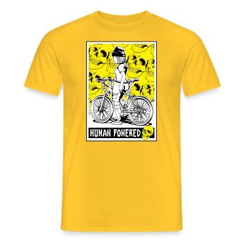 Cycling adventure: Discover nature on two wheels - Men's T-Shirt - yellow - Front - AI Model Male 178 dark (178cm)