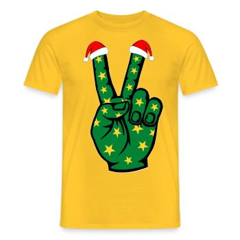Symbole de la paix de Noël - T-shirt homme - jaune - Devant - AI Model Male 178 dark (178cm)