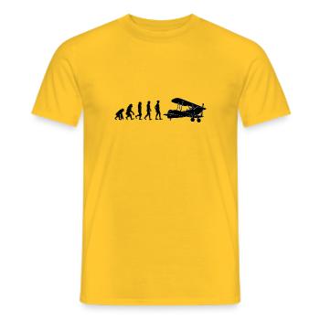 Evolution Pilot - Men's T-Shirt - yellow - Front - AI Model Male 178 dark (178cm)