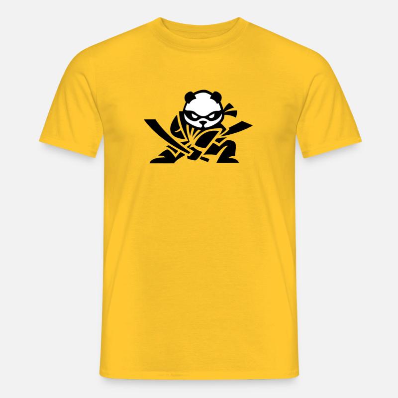 Le panda ninja - T-shirt homme - jaune