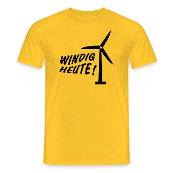 Windkraft, Windkrafträder, Sturm, Wind - Männer T-Shirt - Gelb - Vorne - AI Model Male 178 dark (178cm)