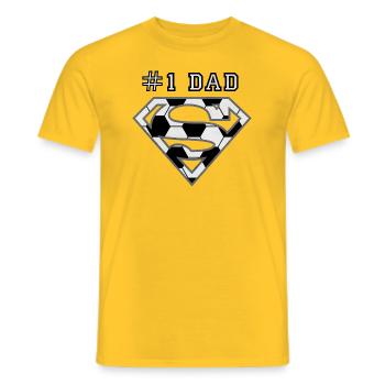 Superman Super Dad Soccer - Men's T-Shirt - yellow - Front - AI Model Male 178 dark (178cm)