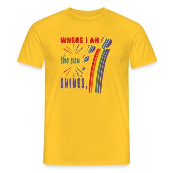 Sun, summer, pride wherever I am. - Men's T-Shirt - yellow - Front - AI Model Male 178 dark (178cm)