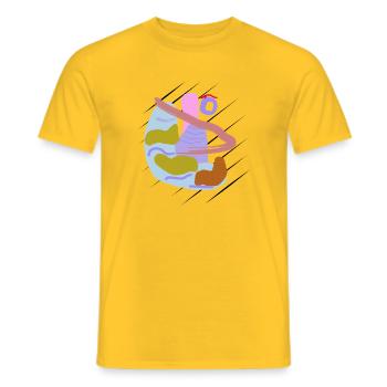 Brush vector abstract design with nose - Men's T-Shirt - yellow - Front - AI Model Male 178 dark (178cm)