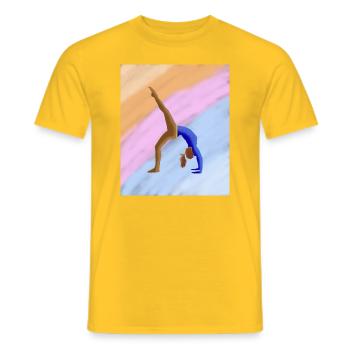 Yoga, Asana - alles nur kein Stress - Männer T-Shirt - Gelb - Vorne - AI Model Male 178 dark (178cm)